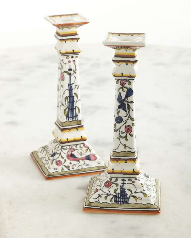 Pavoes Candlestick Holders, Set of 2
